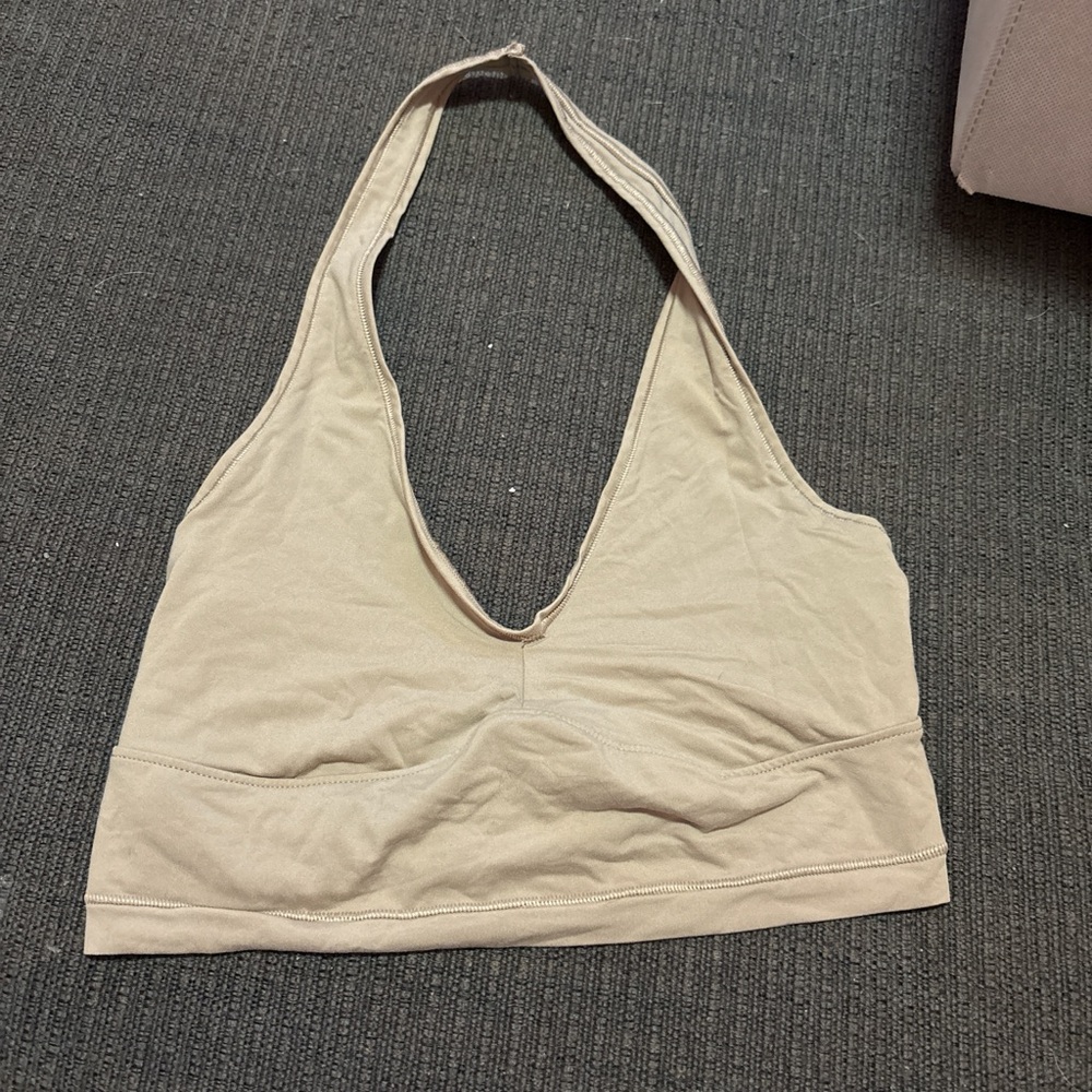 PINK. Women's Halter Bralette - Tan